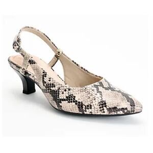 Clarks Kepley Lane Pump Python Print Womens Size 9.5 Wide